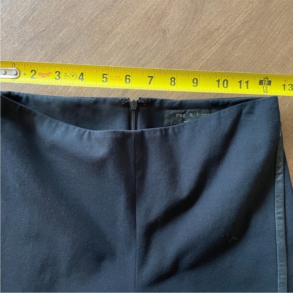 Rag and bone straight tuxedo pants size 0 black with leather on the side - Picture 9 of 10